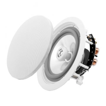 8" Outdoor In-Ceiling Speaker Pair 150W, Weather Resistant for High Moisture Applications